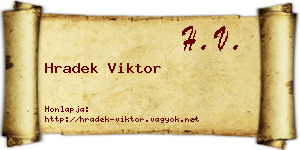 Hradek Viktor névjegykártya